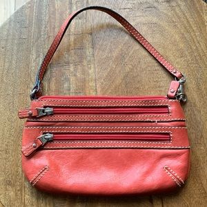 Fossil Orange Leather Wallet/Wristlet